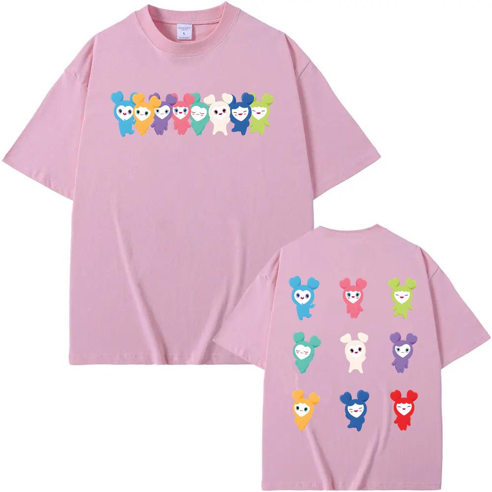 TWICE Mascot Lovelys T-Shirt Girl Group Summer New Style Lovelys Tees 100%Cotton High Quality Cute Round Neck Tee