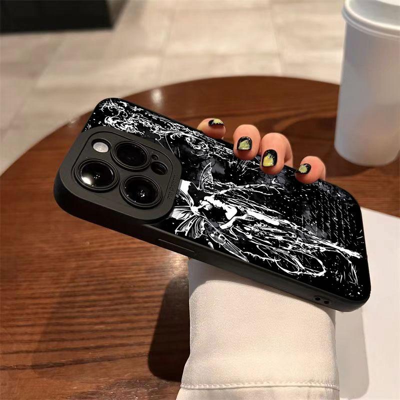 Luxury Retro Gothic Girl Angel Phone Case For iPhone 17 Air 16 Pro Max 16E 15 14 Plus 13 12 11 X XS XR Shockproof Silicone Cover