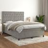 VidaXL Divan Bed and Mattress Light Grey 140x200cm Velvet - Model 3143205