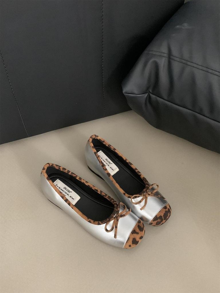 Fashion IPPEUM Ballerinas Zapatos Mujer Round Toe Ballet Flats Shoes For Women 2025 New Leopard Mary Jane Shoes
