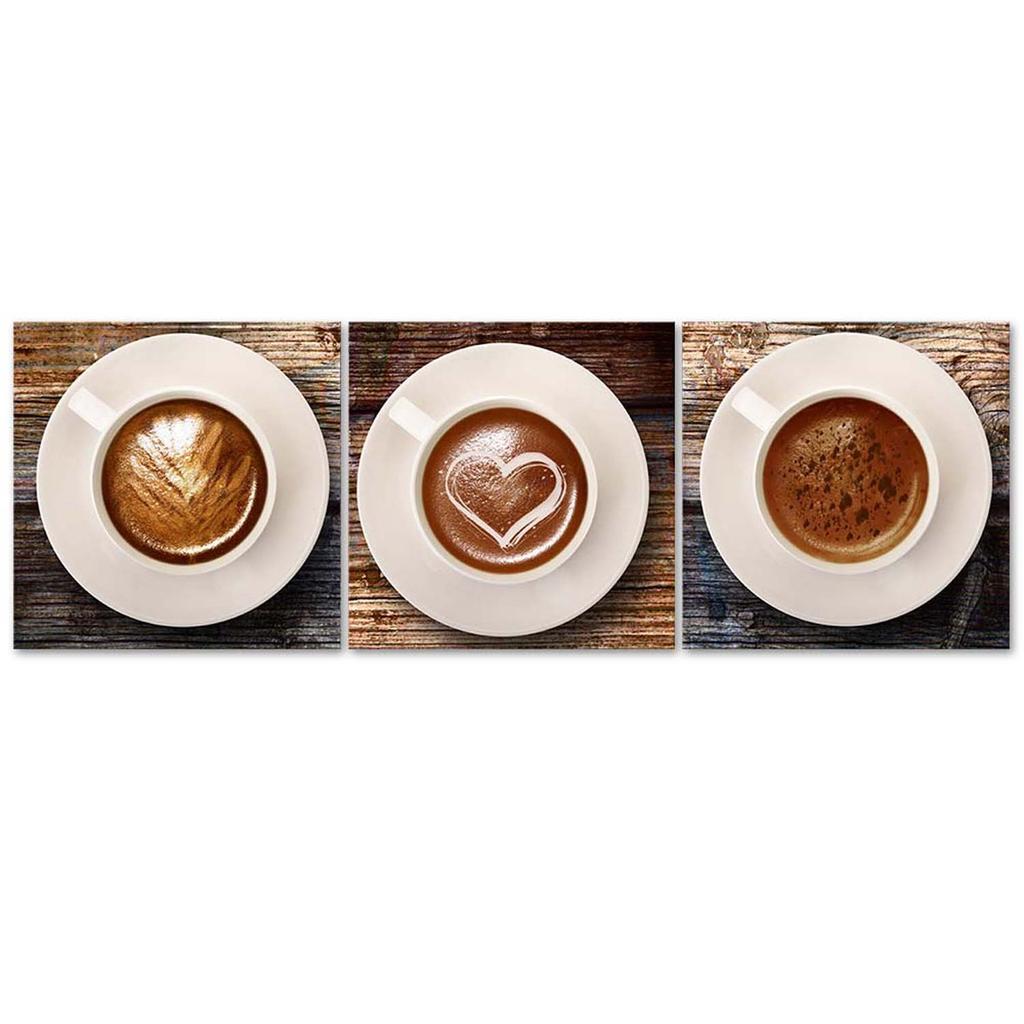 Set of Three Pictures Canvas Print Coffee Drink