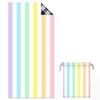 Color Stripe Series Double-sided Fleece Absorbent Printing Quick-drying Swimming Beach Bath Towel Straight
