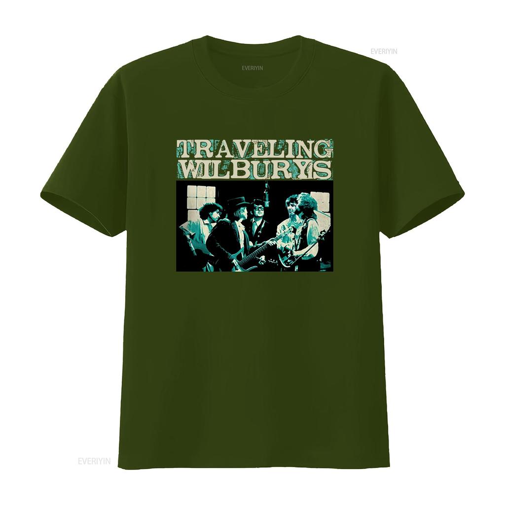 The Traveling Wilburys Performing Official Band Mens T Shirt Rock Music Fans Cool Design vintage Washed streetwear homme Soft