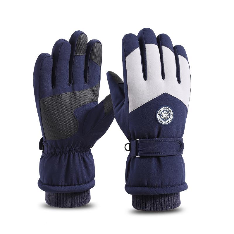 Men s and Women s Windproof Ski Gloves for Cycling and Outdoor Fitness Activities Stretch Snowboarding Gloves M синий