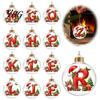 Xmas Wall Hanging Ornaments 26?Letter Acrylic Christmas Ball Ornament, 3D Crystal Style Alphabet Tree Decorations Pendant, Home Party Holiday