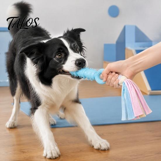 Natural Rubber Pet Play Toys Spiky Dog Chew Toy with Cotton Rope, Molar Stick Toy, Interactive Tough for Aggressive Chewers Small Medium Dogs