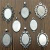 3 Stück Passend für 20x30mm Ovaler Glas Cabochon Fassung Anhänger Schale Für Schmuck DIY Herstellung Antik Silber Farbe FM4013