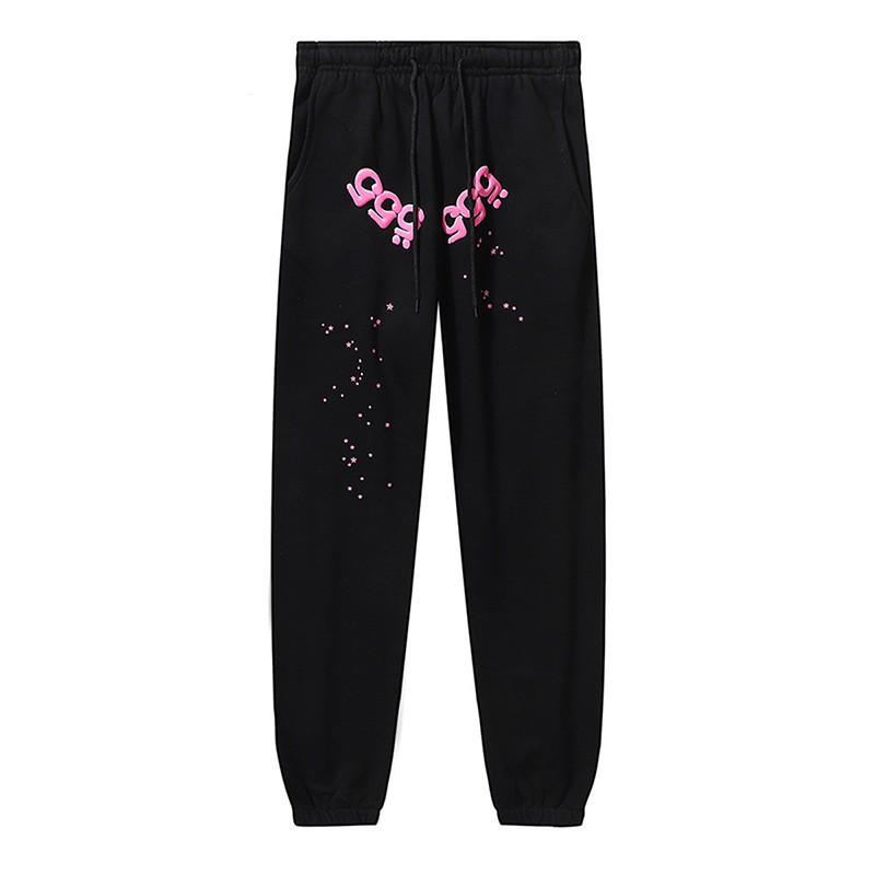 Sp5der 555555 Pěnový Potisk Tepláková Souprava Oversized Mikina Tepláky Streetwear Zimní Outfit