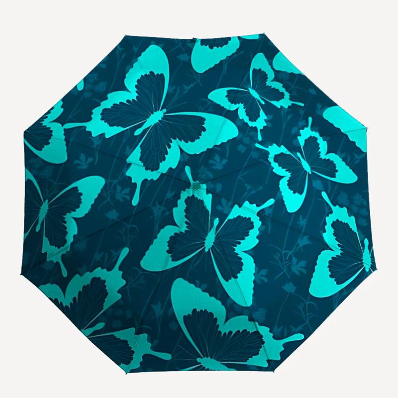 

1pc Butterfly Print Automatic Folding Umbrella - Portable Collapsible 8-Rib Umbrella for All Seasons yy251119180