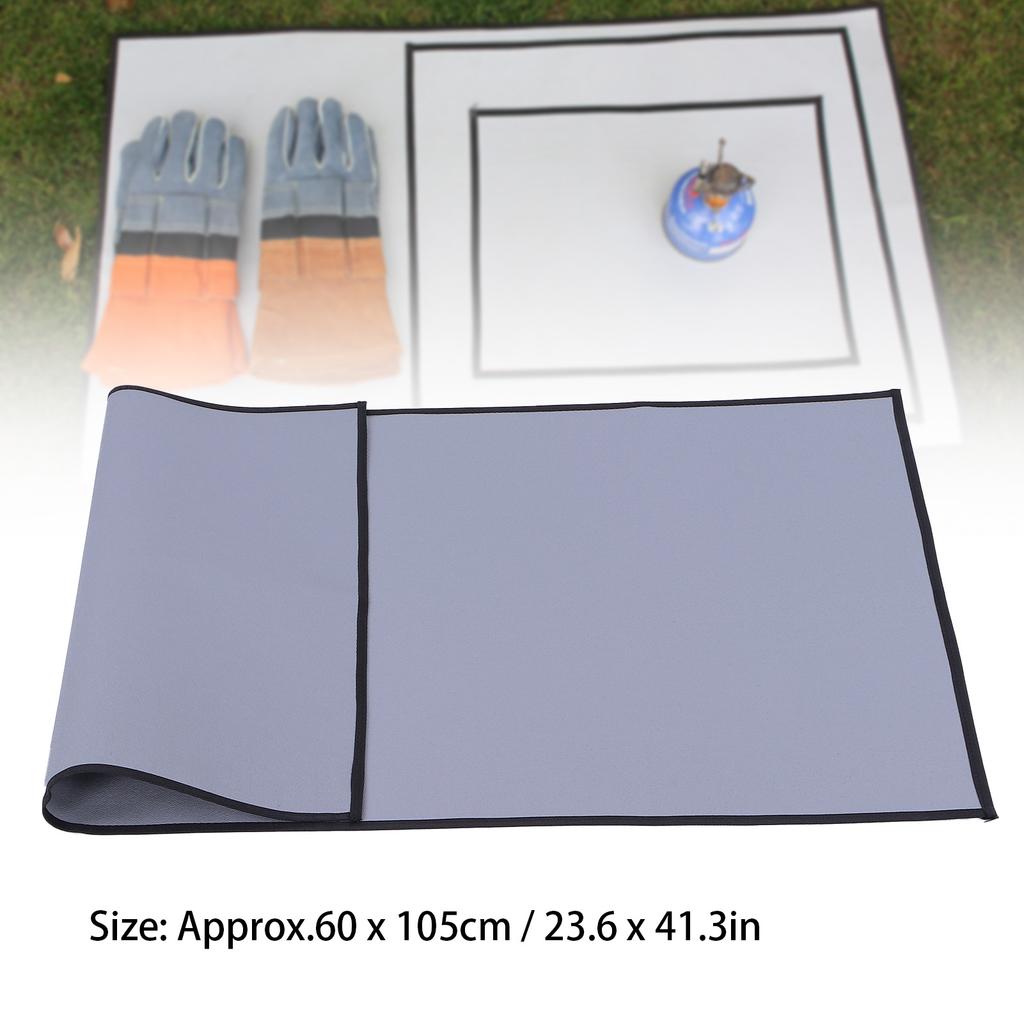 Outdoor Camping Barbecue Grill Pads Silicone Fireproof Flame Retardant Protective MatGrey
