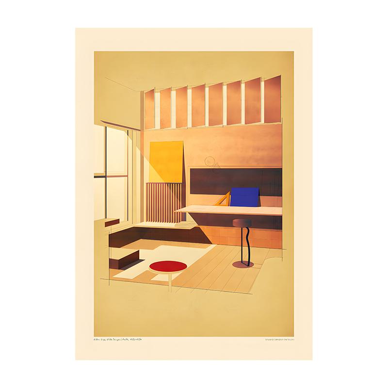 Vintage Bauhaus Residential Composition Poster Print Classic Canvas Painting Abstract Wall Art Picture for Home Decoration