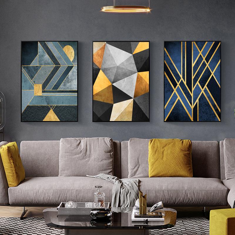 Luxus Geometrische Muster Leinwand Wand Kunstdruck Nordic Poster Abstrakte Malerei Dekorative Bild Moderne Wohnzimmer Dekoration