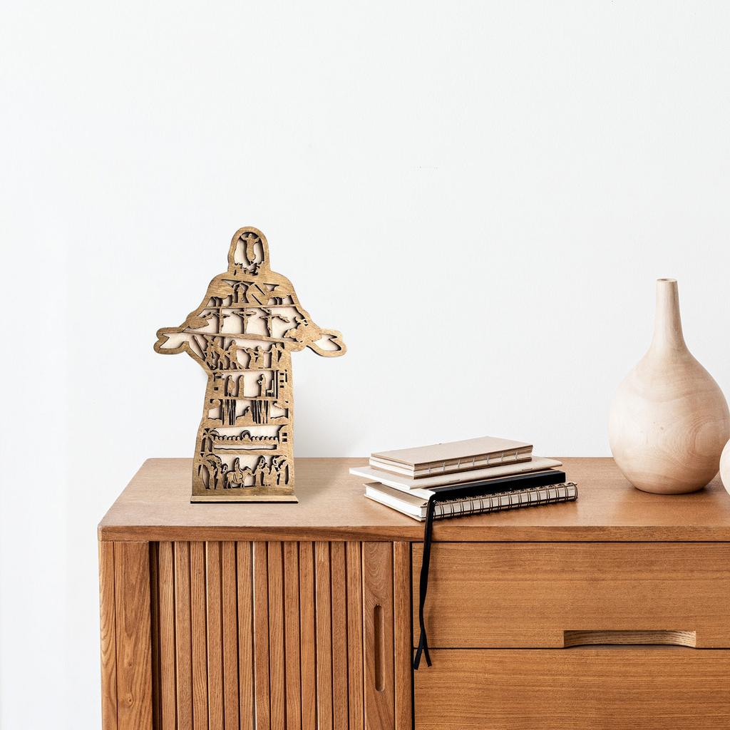 Christ Statue | Resurrection Decor - Tabletop Wood Easter Decor Spiritual Decor For Bathroom Bedroom Kitchen