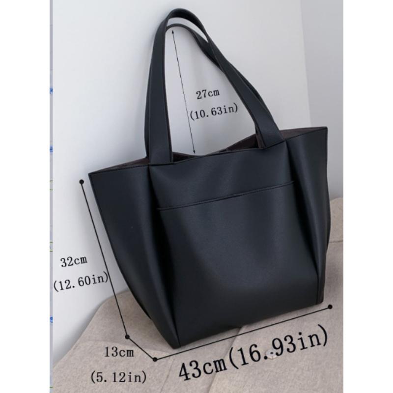 Luxuriöse Tragetaschen mit großem Fassungsvermögen, hochwertige Pendler-Umhängetaschen, schlichte PU-Leder-Damenhandtaschen, Henkeltaschen, Bucket Bags