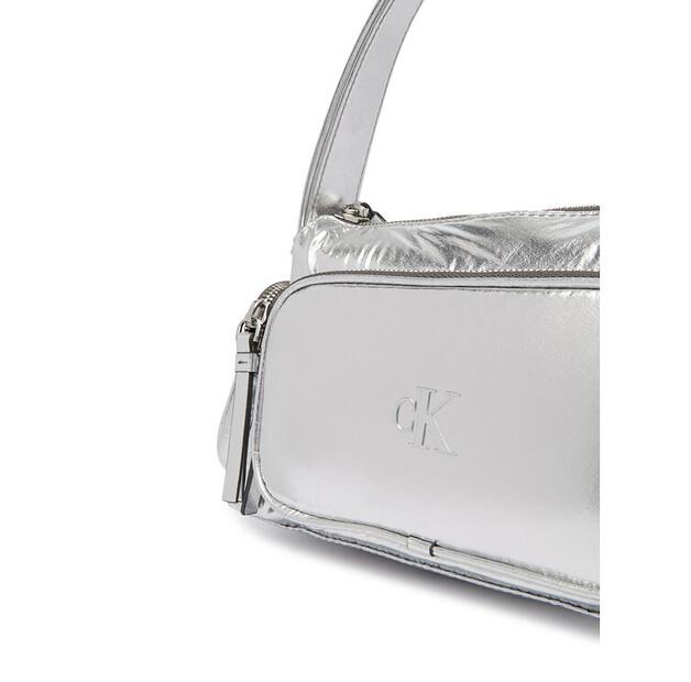 Calvin Klein Pocket Silver Nylon Small Bag