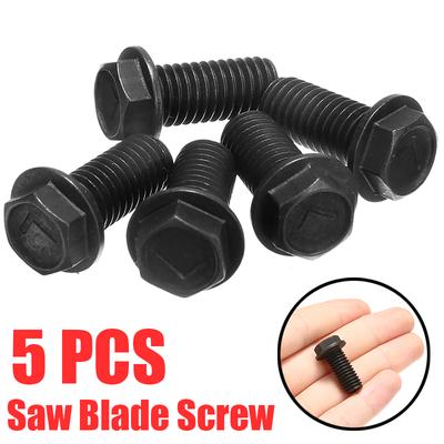 5 adet Yeni Siyah Metal Testere Bıçağı Cıvatası M8 x 18mm Sol El Konu Altıgen Başlı Flanş