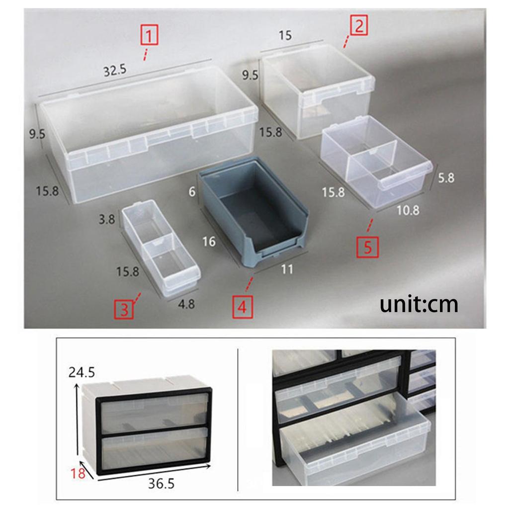 Drawer Organizer Storage Tool Box Bathroom Container Garage for Bolts Screws Parts