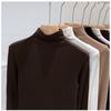 Women Half Turtleneck Long Sleeve Slim Fit Ribbed Thermal Base T Shirt Top