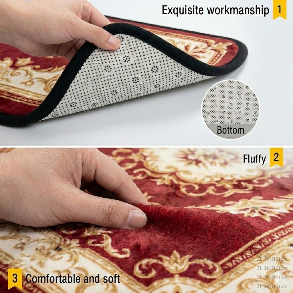 Persian Large Living Room Carpets Pile Fabric Non-slip Decoration Retro Bedroom Rug Home Sofa Area 200x300 Lounge Mats Exotic