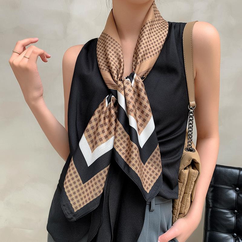 Luxury Brand Scarves for Women Shawl Print Silk Satin Hijab Scarf Female Bandana 70*70cm Square Shawls Scarfs For Ladies