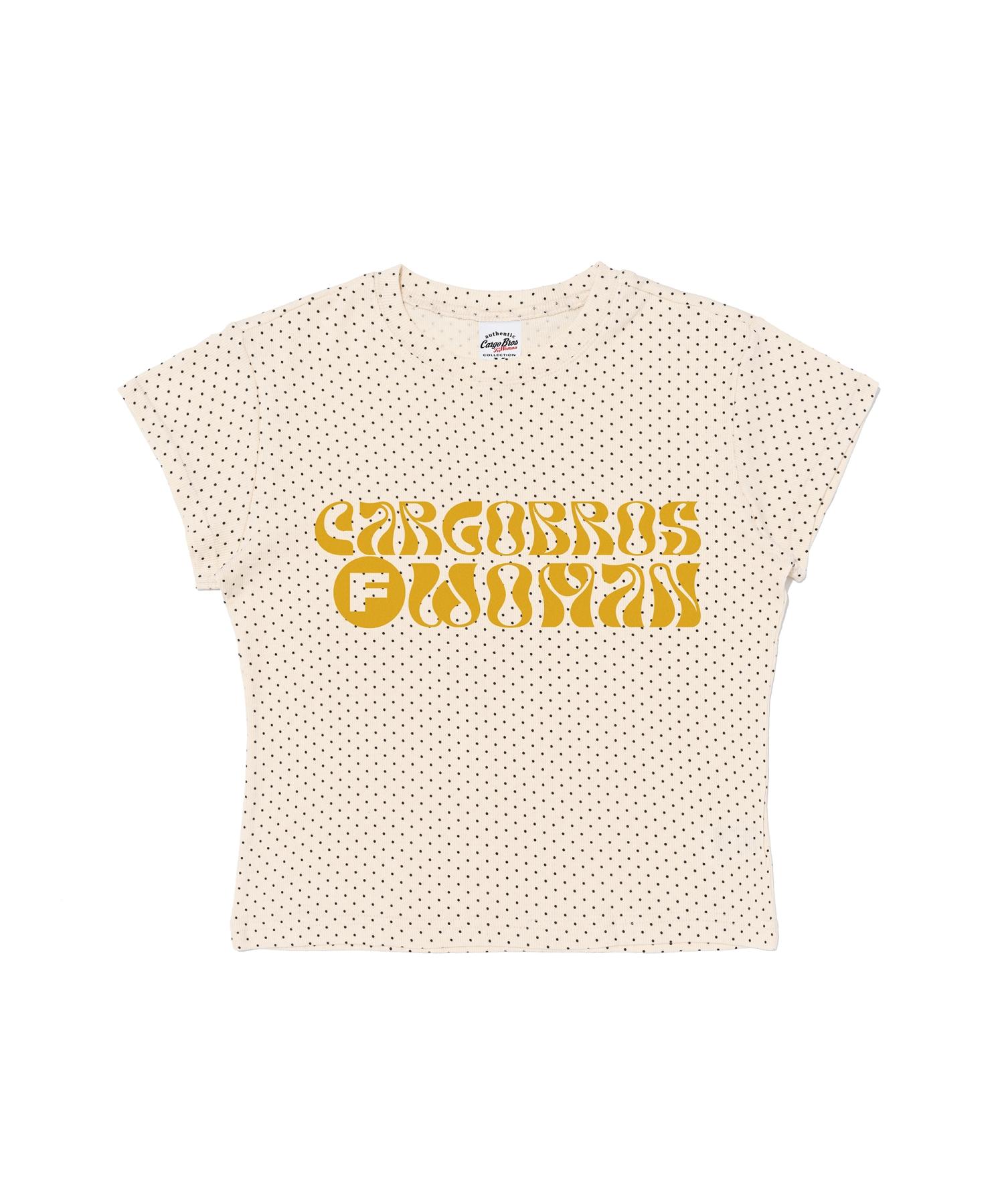 Cargo Bros For Woman Dot Pattern Short Sleeve T-Shirt (Ivory) S