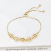 Gold-Plated Adjustable Crystal Flower Plant Bracelet for Women Female New Trend Daily Party Wrist Jewelry Girls Birthday Gift