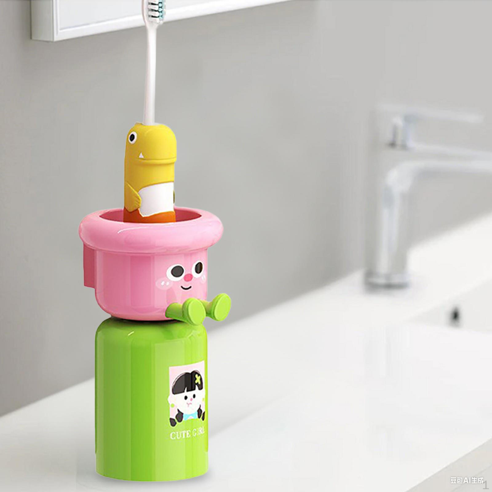 

Cup Holder And Toothbrush Organizer with Mouthwash Rack for Bathroom Setup 1pcs and Yellow