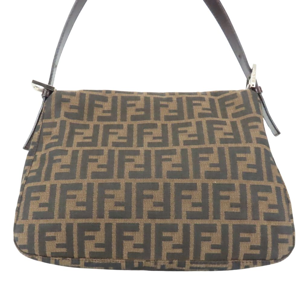 Used FENDI Shoulder Bag Mamma bucket 26325 canvas/leather Brown black Zucca