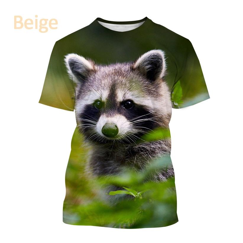 Newest Raccoon 3D T-shirt Fashion Funny Animal Printing Casual T-shirt Unisex Round Neck Hip-hop Harajuku T-shirt