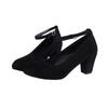 Women'S High Heels Round Toe New Pink Woman Shoes Elegant and Comfortable Ladies Thick Heel One Word Buckle Fashion Shoes