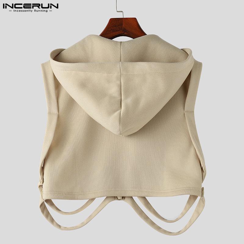 INCERUN Men Cool Style Sleeveless Hollow Out Cosplay Pullover Waistcoats