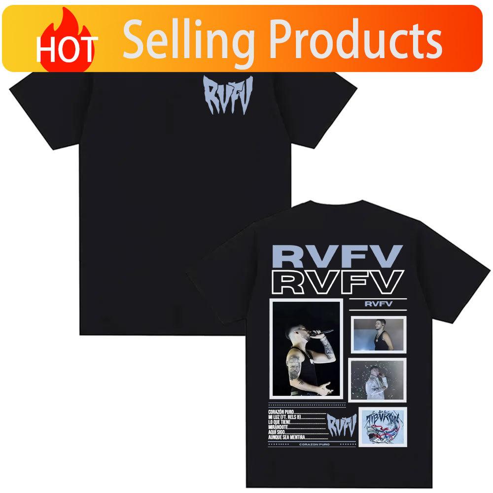 Rapper RVFV Eltiburn Tour 2025 Merch T Shirts Harajuku Vintage Short Sleeve Tshirt Unisex Unisex High Quality Casual Loose T Shirt