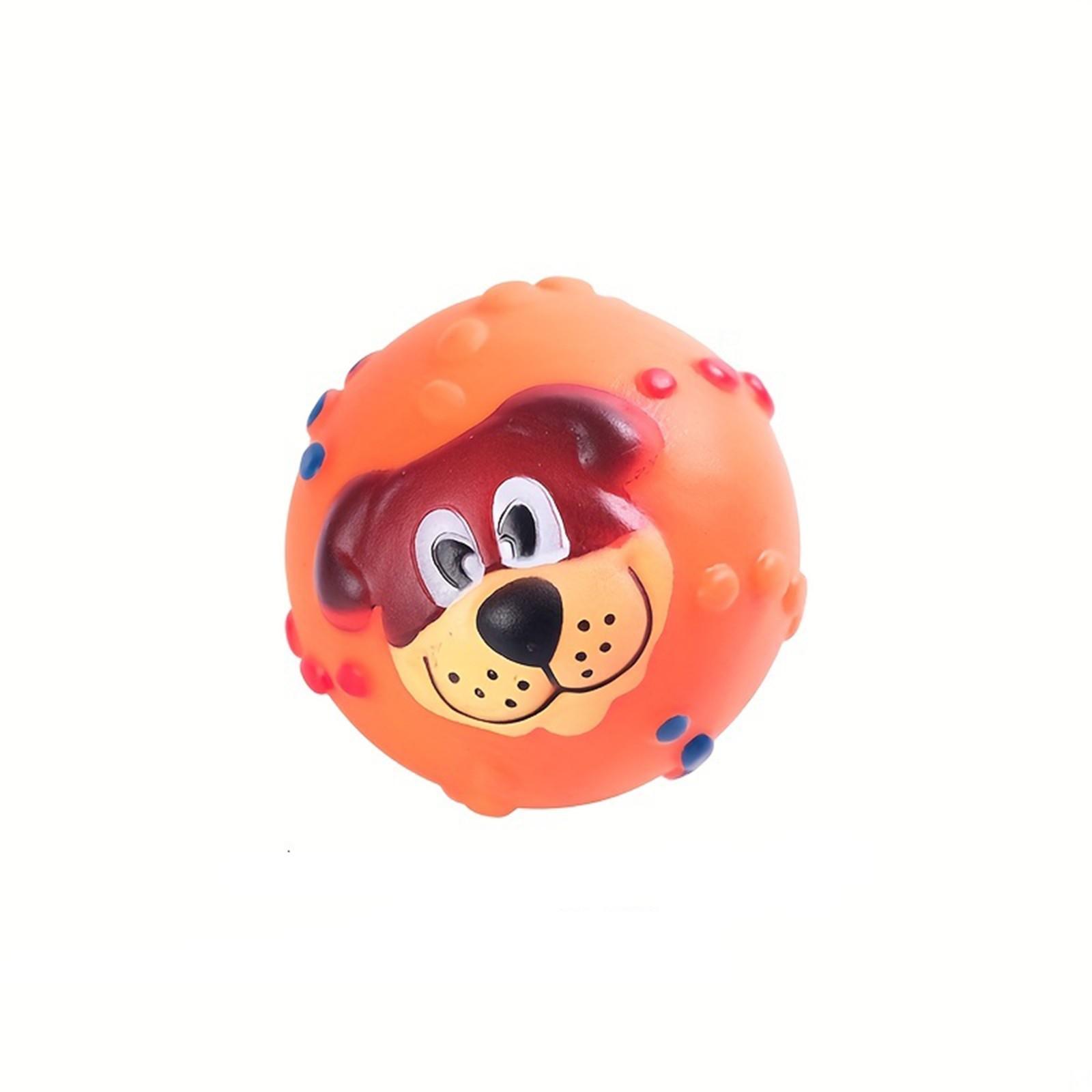 

Виниловая игрушка конфетного цвета со звуком и интерактивная игрушка с мордой собаки для собак One Size