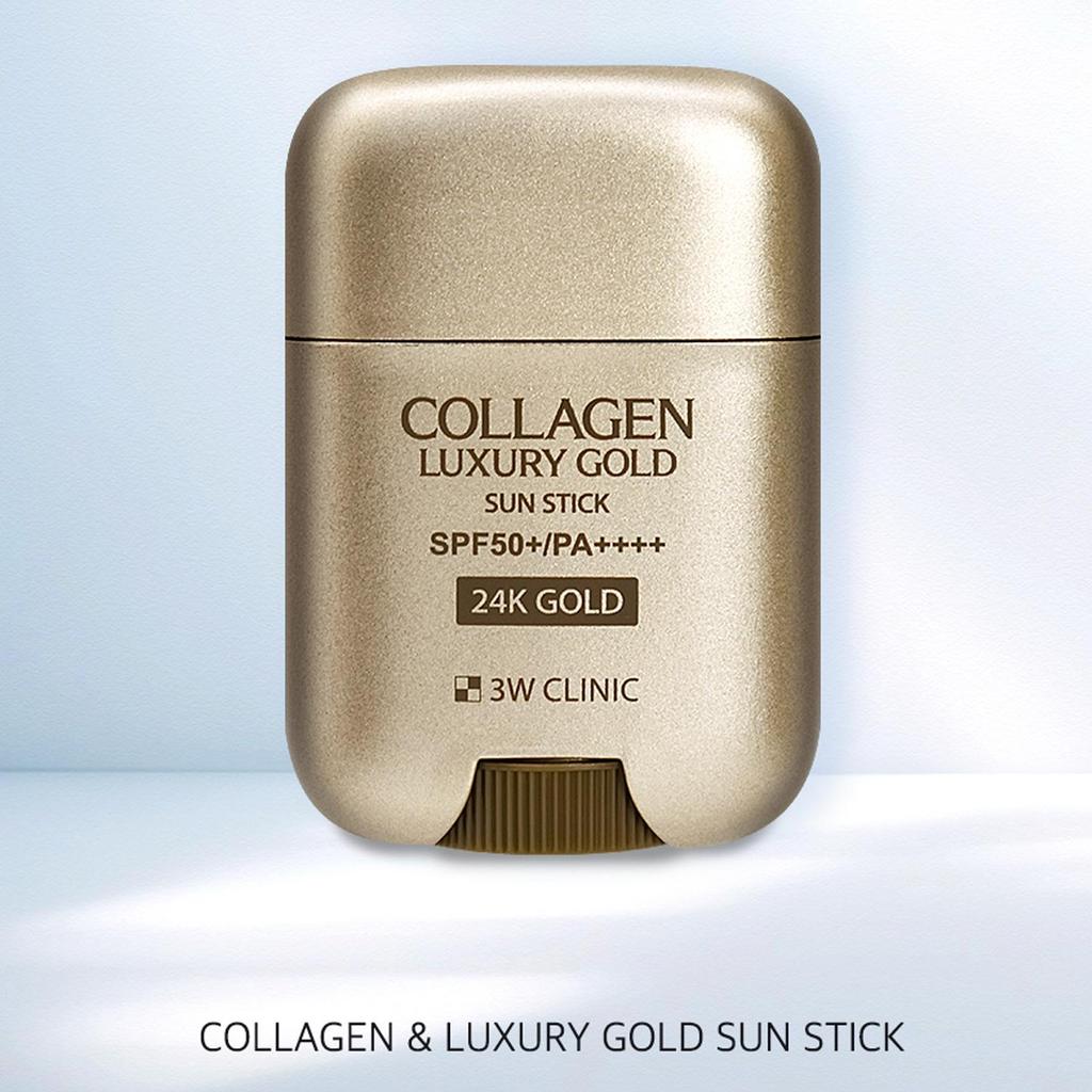 3W Clinic Collagen & Luxury Gold Sun Stick (0.64 Oz 18g)