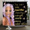 African American Woman Shower Curtain Sexy Black Girl Lady Inspirational Queen Abstract Boho Waterproof Bathroom Shower Curtain