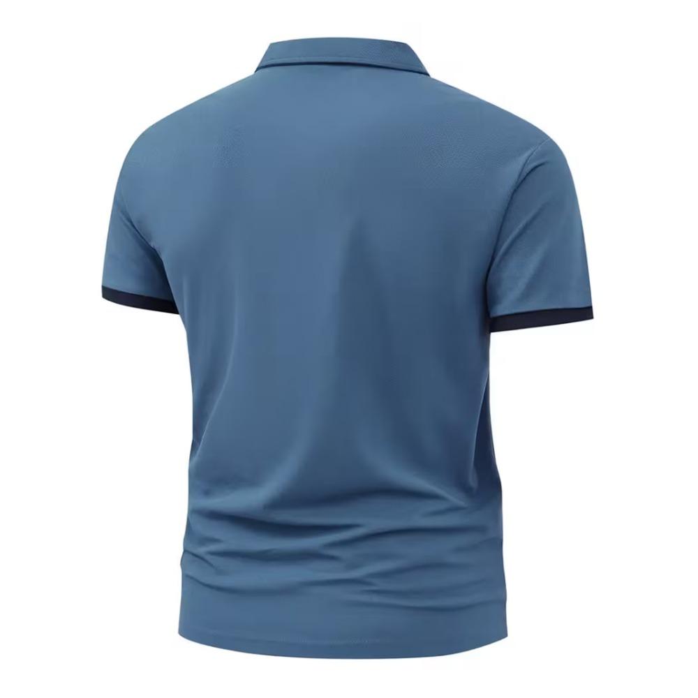 Summer New Men Short Sleeve Lapel Pure Color Polo Shirt Men Business Casual Golf Polo Shirt Tops