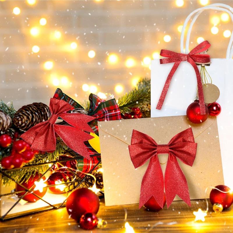6-38mm Red Dark Green Velvet Ribbon Artificial Home Room Decor Christmas Tree Pendant Gift Packaging Bow DIY Party Decoration