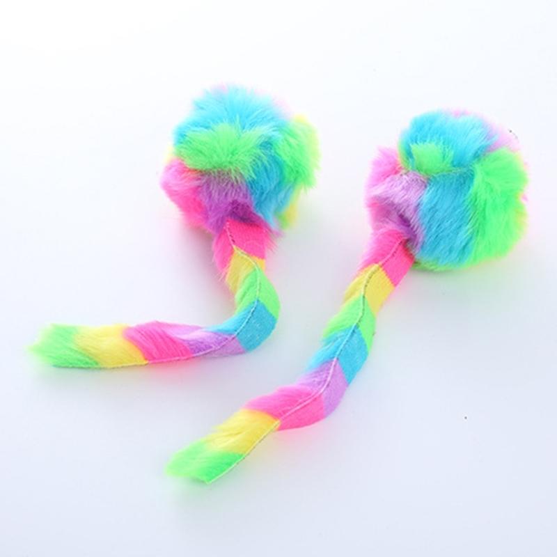5PCS/Set Cloth Funny Mouse Shape Cat Toy Filled Catmint Cat Toy for Pet Exercise Rainbow Color Cats Running Training Toy