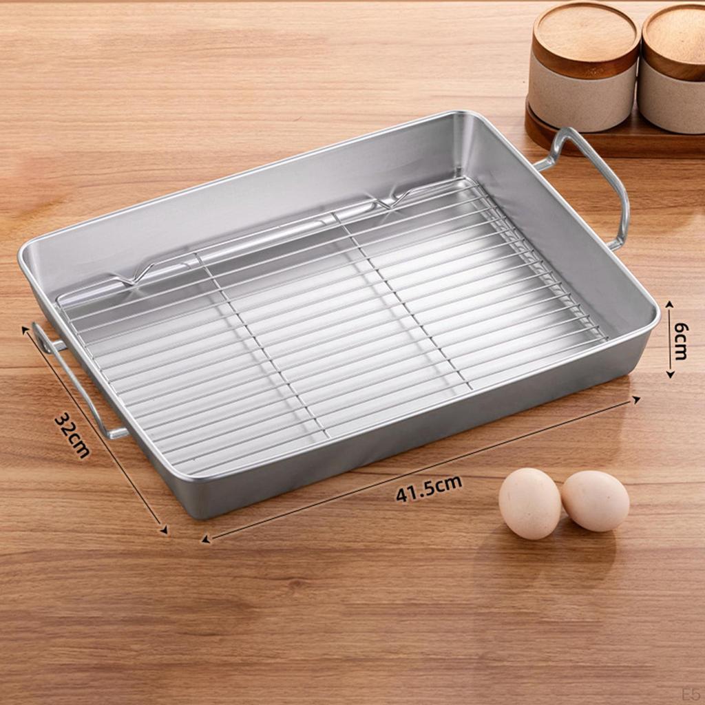 Roasting Pan Baking Tray Accessories Rectangular Turkey Kitchen Cookware for