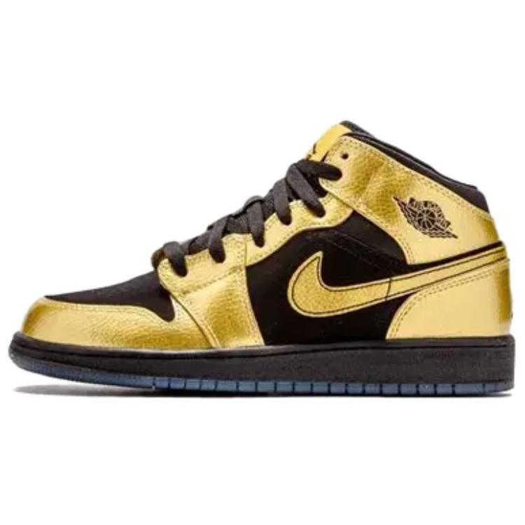 

Air Jordan 1 Mid Bg Metallic Gold Coin Gs 555112-905 37.5