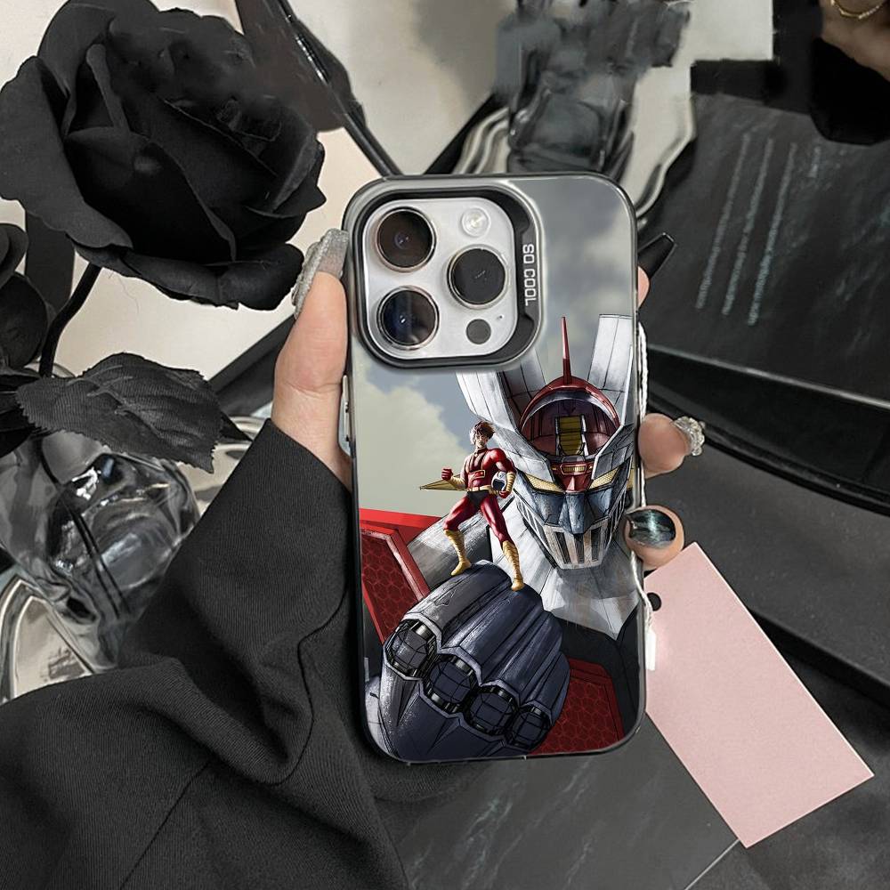 Anime M-Mazinger Z Phone Case For iPhone17, 16,15,14,13,12 Pro Max Black Candy Matte Shockproof Cover