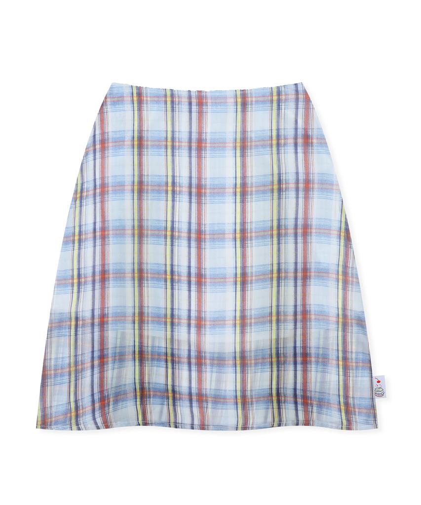 RuNaKi'Hu' Wxsk018 Natsu Omokage Chiffon Midi Skirt (Check)