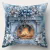 Christmas Theme Pillowcase Modern Style, Zipper Closure, Machine Washable, Polyester