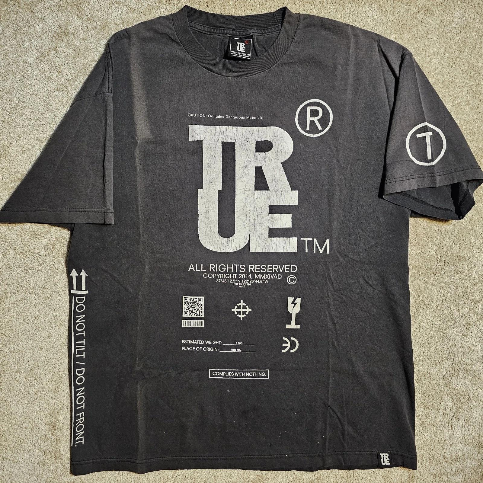 

Vintage Y2k Faded TRUE Package Graphic XL T-shirt Black Skate Streetwear Grunge XL