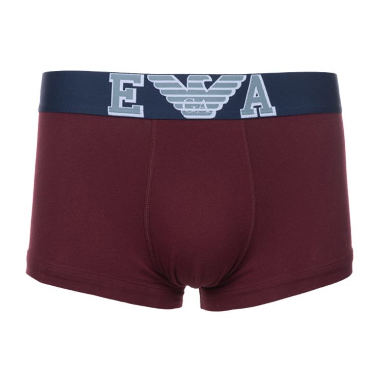 Emporio Armani Ss22 Solid Color Letter Logo Printed Casual Boxer Briefs Men underwear Burgundy 111389-1A526-0076 M