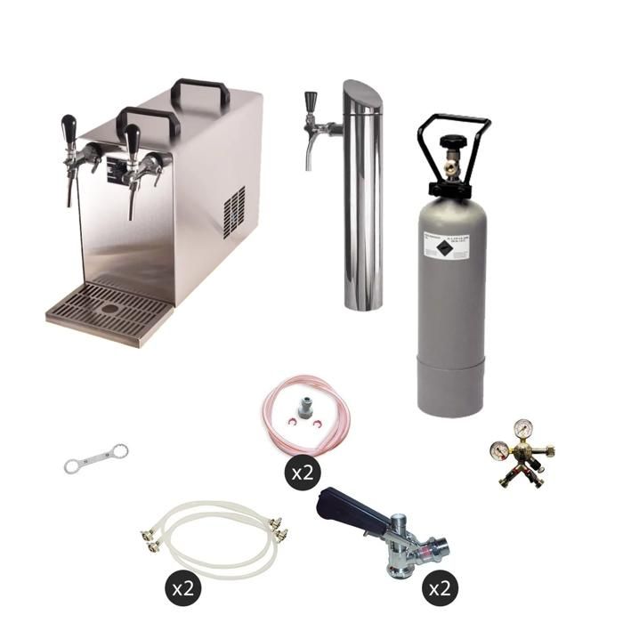 Tireuse à bière - ICH-ZAPFE.DE - STREAM 50 - BLACK EDITION - 55 L/h - 2 lignes - Refroidissement à sec