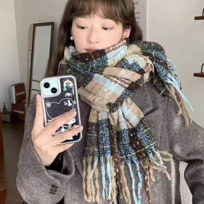 Women's European and American Style Long Fringe Mohair Scarf - Warm Autumn/Winter Shawl & Neck Warmer