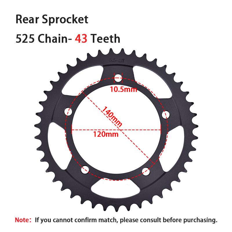 525 17T Front 43T Rear Sprocket for SUZUKI DL1000 DL1050 DL650 GSXR1000 GSXR750 GSR600 GSR750 DL GSXR GSR 1000 1050 650 750 600
