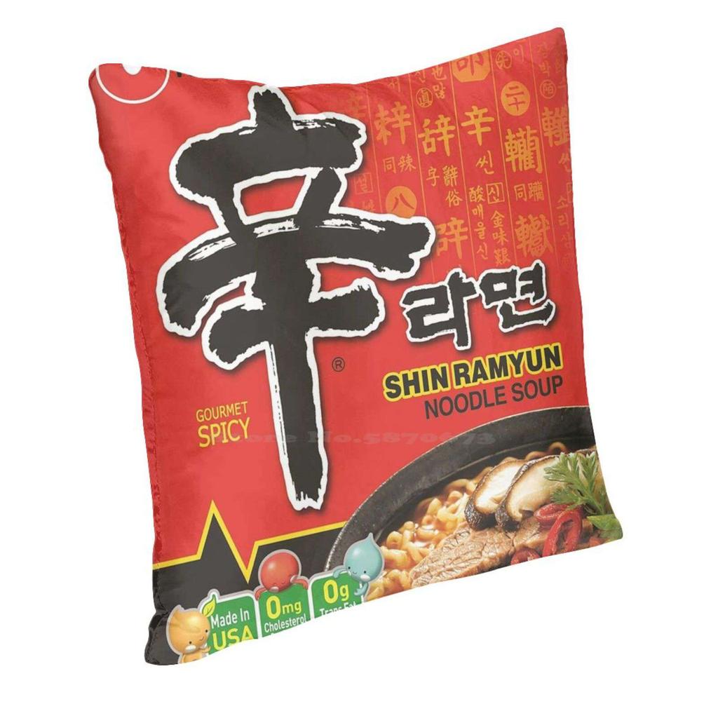 Shin Ramyun ( Spicy ) Home Sofa Car Cushion Cover Pillowcase Nissin Maggi Spicy Ramen Korean Noodles Instant Noodles Instant