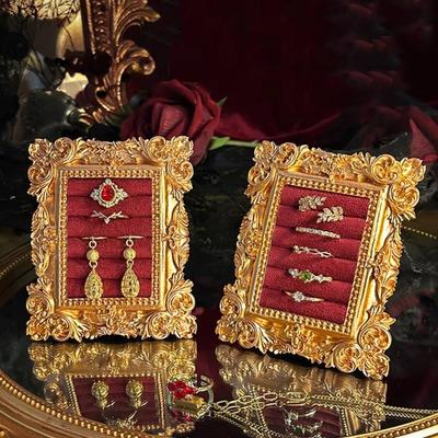 Photo Frame Jewelry Display Stand Velvet Photo Frame Ring Tray  Photography Display Item Prop
